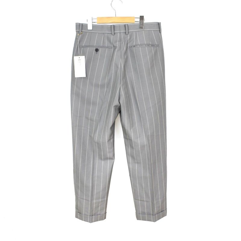 ワコマリア WACKO MARIA STRIPED PLEATED TROUSERS TYPE-2 DORMEUIL生地 ストライプ プリーツ  トラウザーズパンツ L グレー 23SS-WMP-TR19 - メルカリ