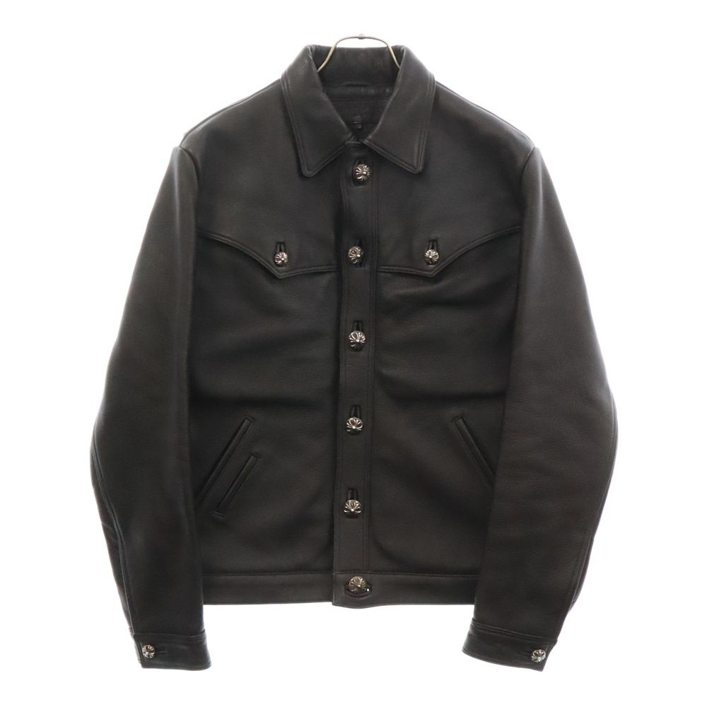 CHROME HEARTS (クロムハーツ) CLASSIC JEAN LTHR レザークラシックジーン クロスボタン 現行型 ジャケット  ブラック/シルバー - メルカリ