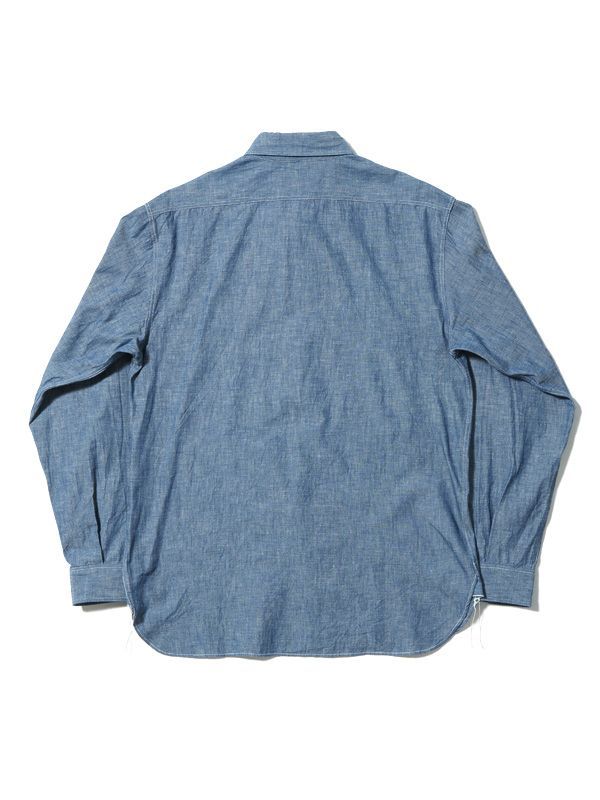 バズリクソンズ シャンブレーシャツ ワークシャツ 長袖 L-XL相当 マチ付き BUZZ RICKSON'S / バズリクソンズ] BLUE CHAMBRAY WORK SHIRTS