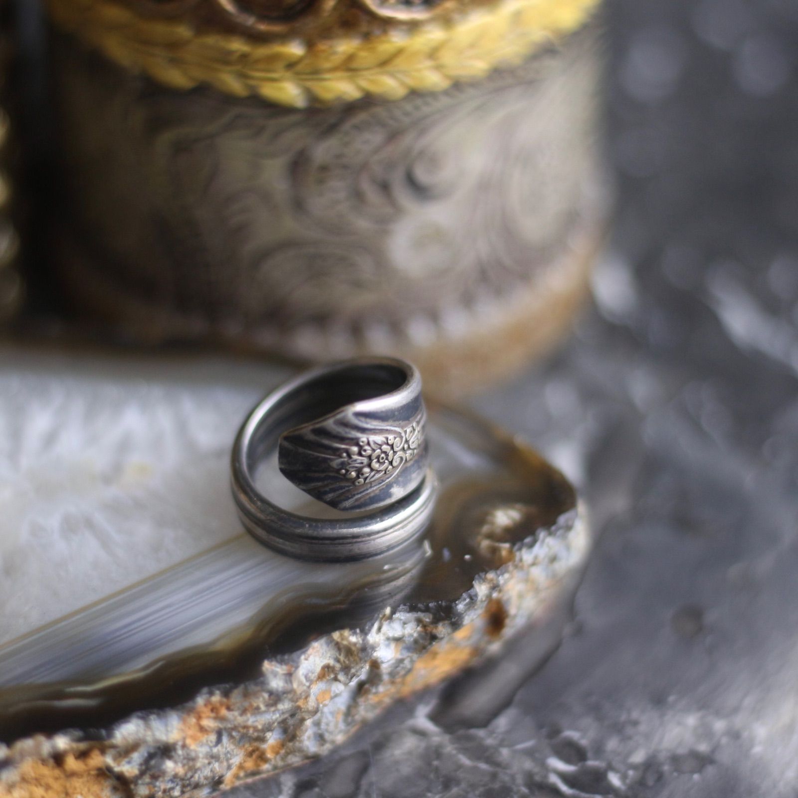 19th CENTURY〜THE EARLY 20th CENTURY USA VINTAGE SILVER CUTLERY RING|19世紀〜20世紀前半アメリカ古着シルバーカトラリーリング