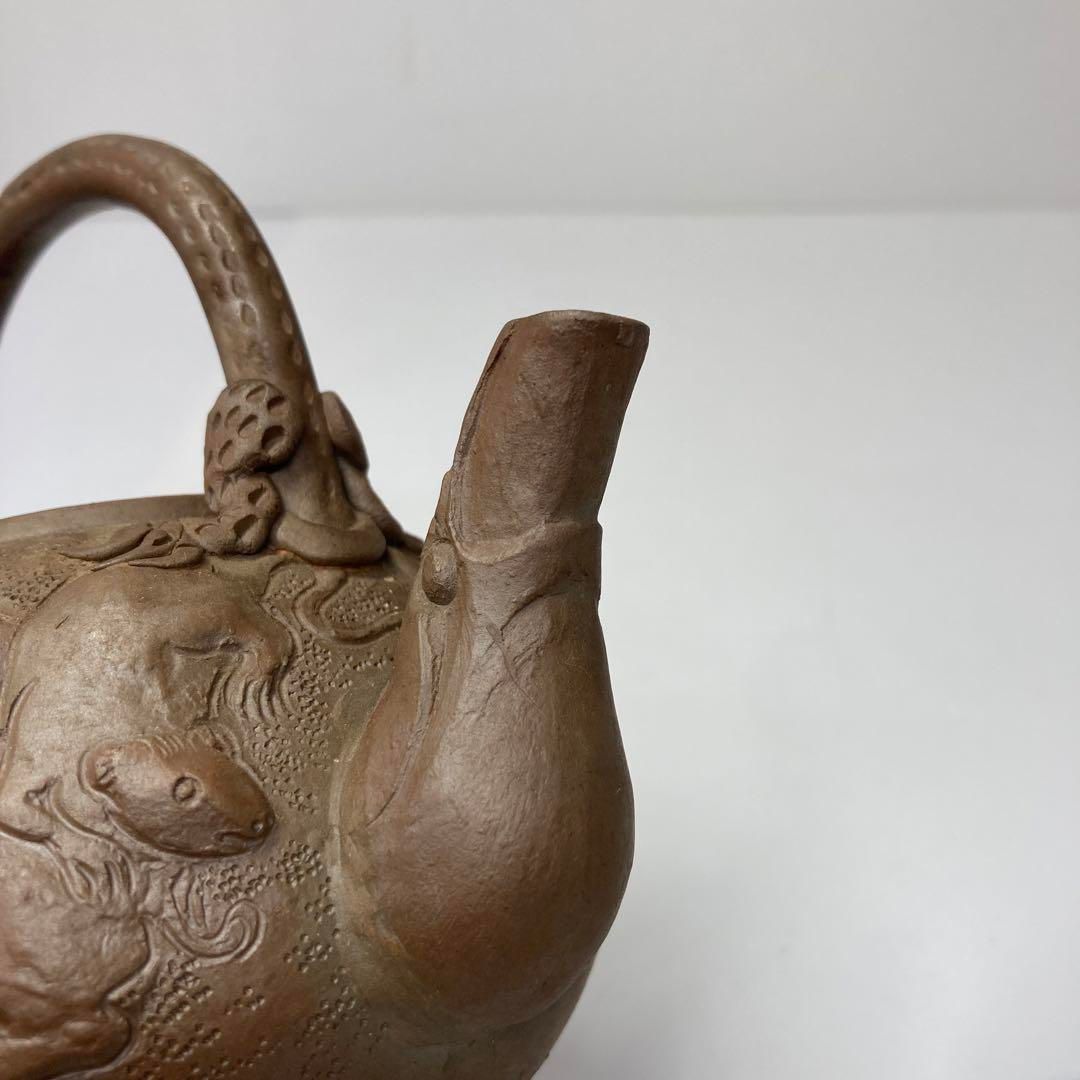 極上手　萬古焼　十二支急須　横幅約14.5㎝　東Y5-1215☆2Fトコチ 極上手 萬古焼 十二支急須 横幅約14.5㎝ 東Y5-1215☆2Fトコチ