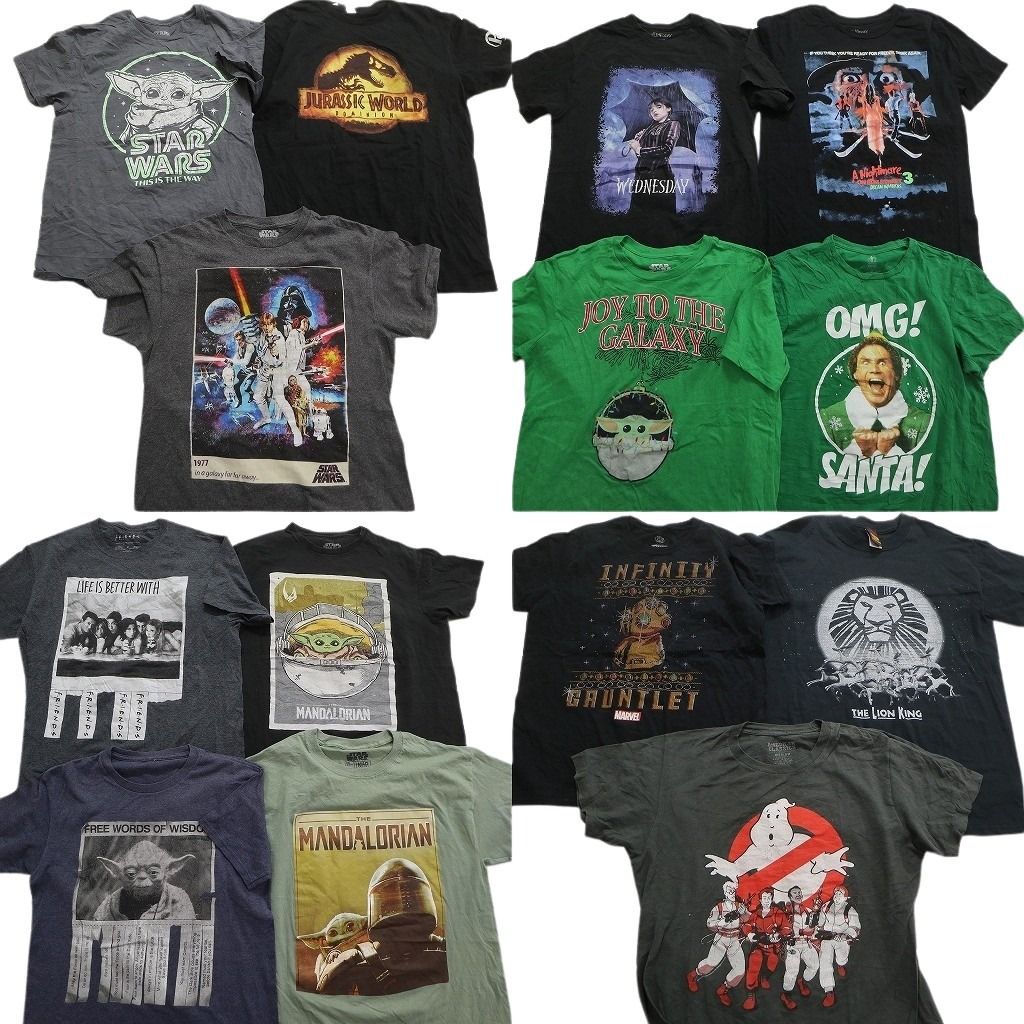 古着卸 まとめ売り 映画・ドラマ 半袖Tシャツ 14枚セット (メンズ M ) スターウォーズ ゴーストバスターズ ホラー映画 中古 古着 MY0046