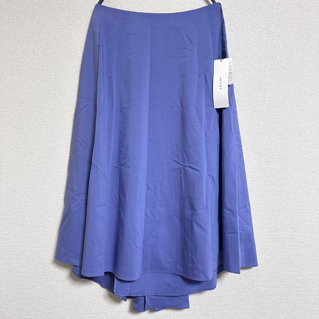 ADORE ライトストレッチバックタックアシンメトリースカート 36 青