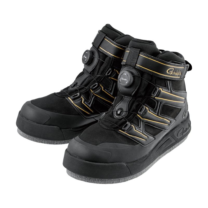 がまかつ Gスペック フェルトスパイクシューズ パワータイプ GM 4550 ブラック ゴールド Lサイズ