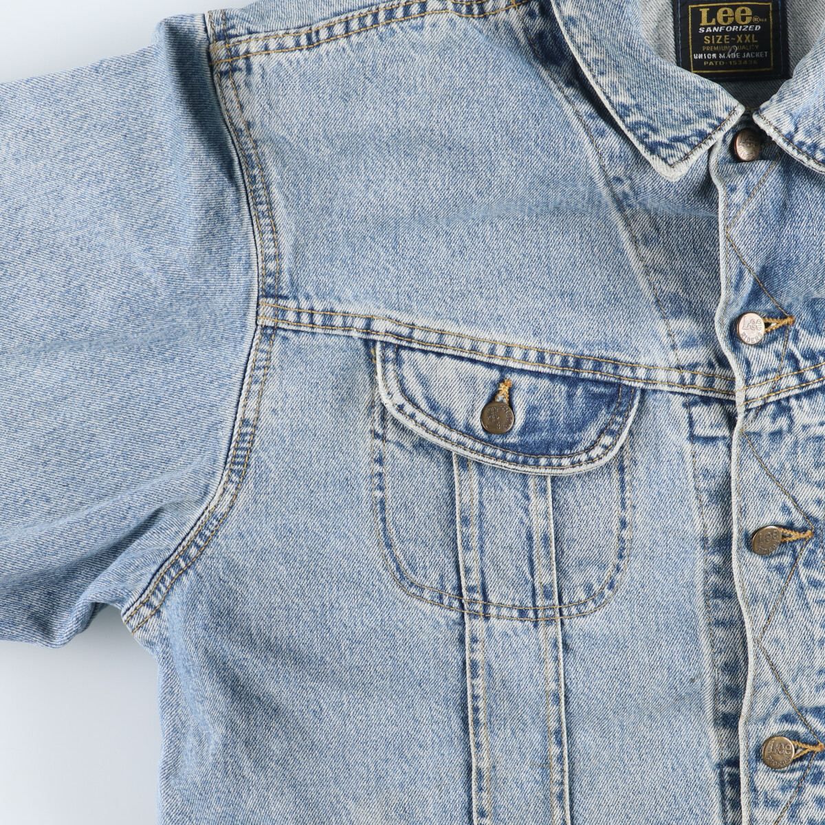 Lee Sanforized デニムジャケット Lee union made リーユニオンメイド Sanforized shrunk 防縮加工
