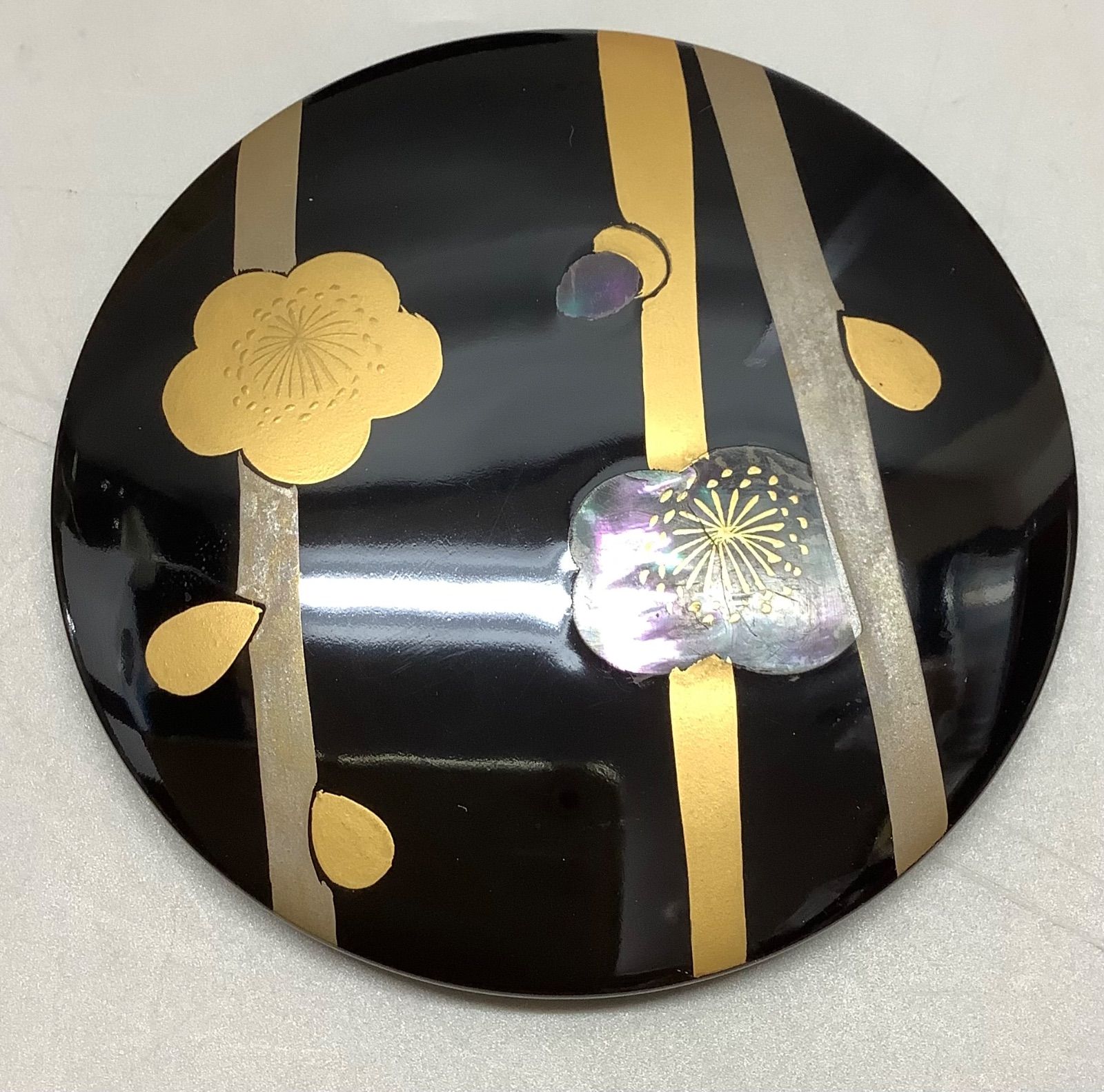 逢絢亭】茶道具 大棗 加賀塗 住吉蒔絵 内梨地 木製 芝野紫光 共