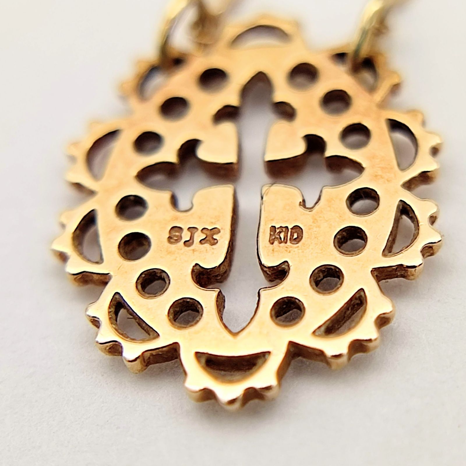 超美品】SJX K10 ネックレス クロス イエローゴールド 1.1g