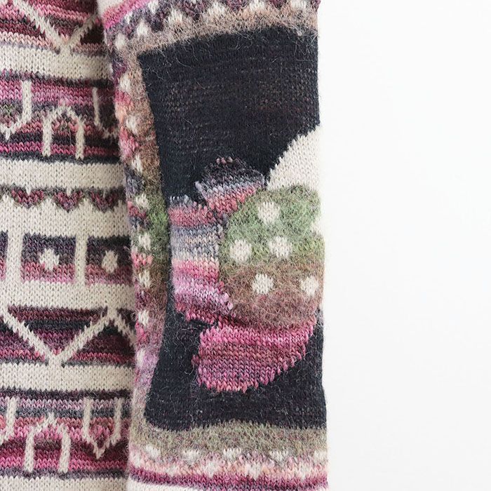 【極美品】CHANEL シャネル カーディガン ムートン ニット 09A P36274 09年製 カシミヤ混 ネイティブ柄 レディース 36 マルチカラー 伊製 極美品】CHANEL シャネル カーディガン ムートン ニット 09A