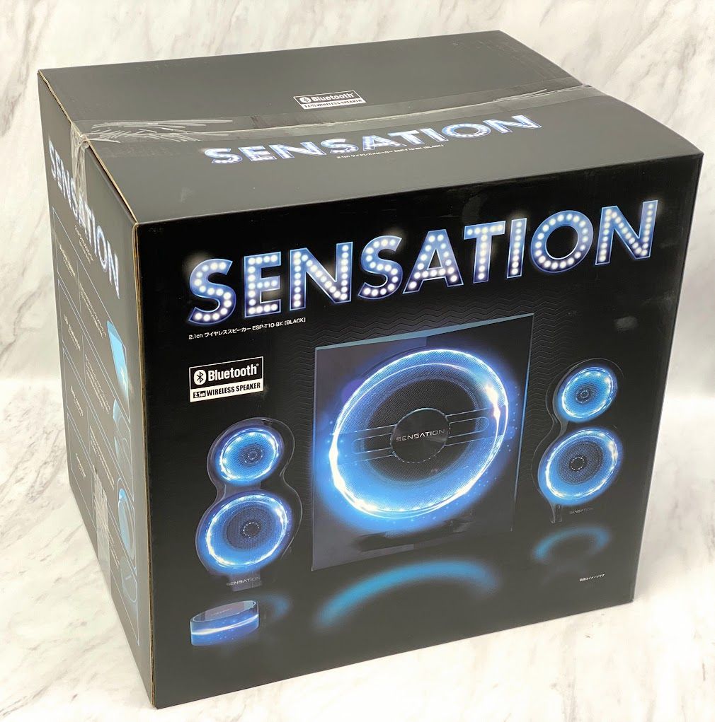 新品・未開封品】 SENSATION 2.1chワイヤレススピーカー ESP-T10 ブラック AA0319 0329ML003  0020240321320706 - メルカリ