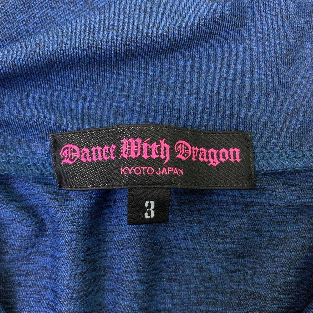 サイズ：3 DANCE WITH DRAGON ダンスウィズドラゴン  ハイネック 長袖Tシャツ  ブルー系 [240101435843] ゴルフウェア レディース ストスト サイズ：3 DANCE WITH DRAGON ダンスウィズドラゴン ハイネック
