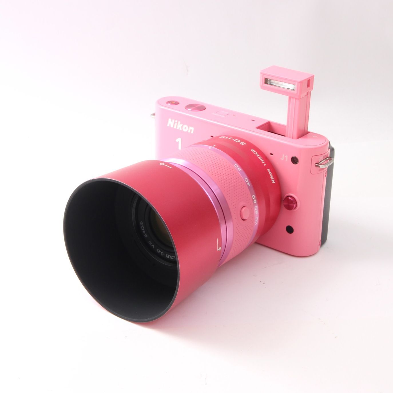 シャッター数1144回】NIKON ニコン Nikon1 J1 ピンク + 30-110mm F3.8 