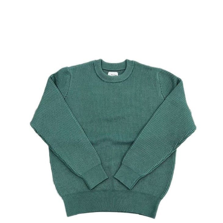 Yonetomi / MERCERIZED COTTON RIB KNIT P/O  GREEN