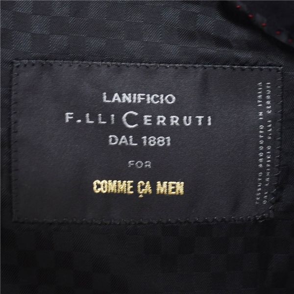 コムサデモード　チェルッティ生地　セットアップスーツ　ブラック Lサイズ コムサメン 伊製 チェルッティ生地 2つボタン シングルスーツ M YA6