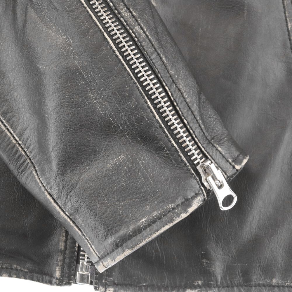 MM6 Maison Margiela ブラックレザーショートジャケット　30 MM6 Maison Margiela ブラックレザーショートジャケット 30 MM6