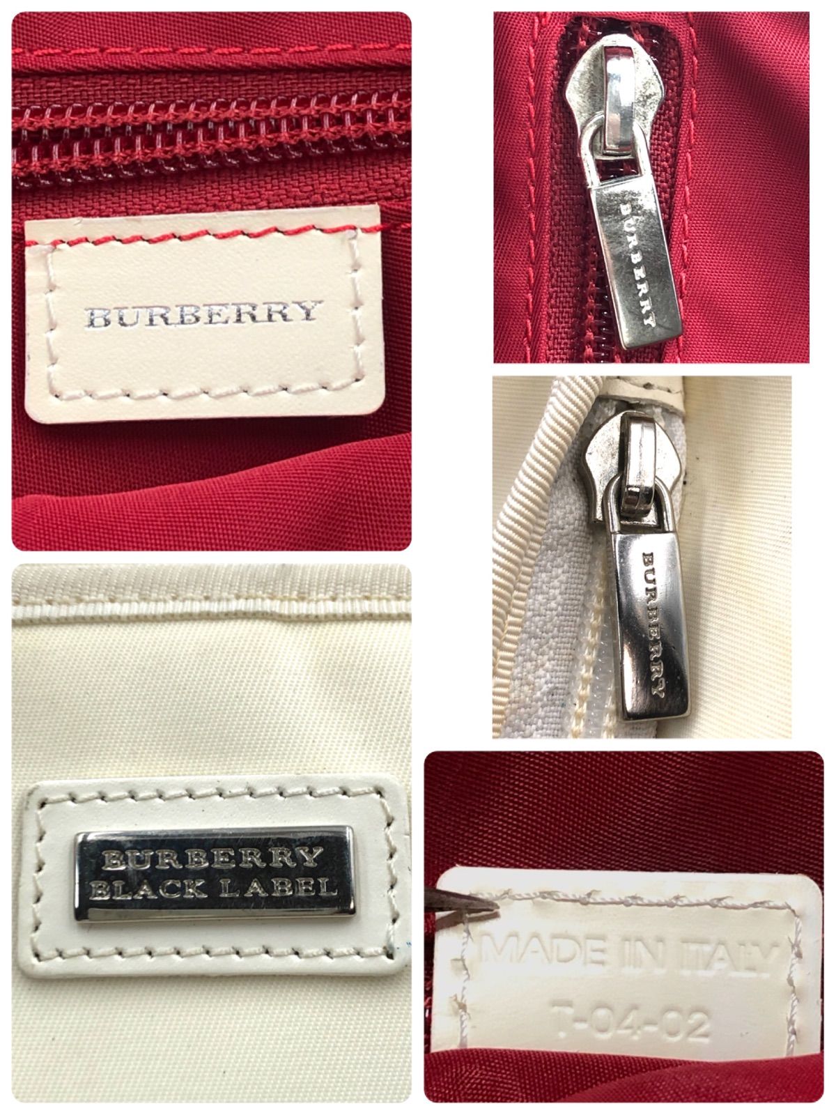 バーバリーブラックレーベル ホワイト ストライプ ショルダーバッグ 希少デザインBURBERRY BLACK LABEL バーバリーブラックレーベル