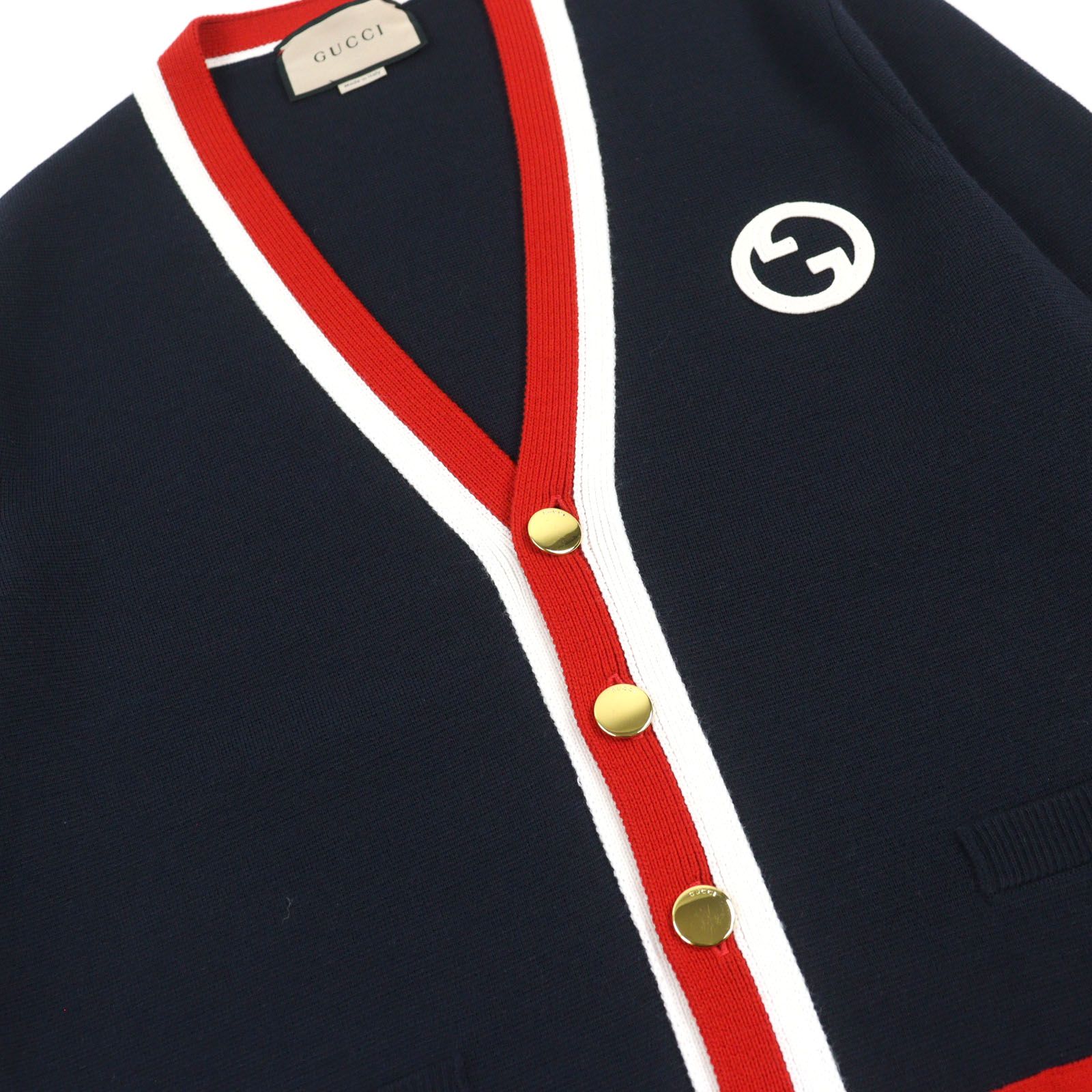 美品 GUCCI グッチ インターロッキングG ボタン ポロシャツ グリーン