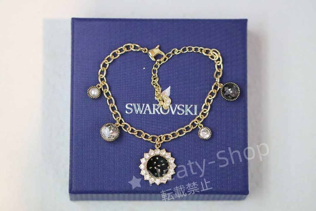 💗新品💗Swarovski  ファッショレトロ風ブラックサンフラワークリスタルブレスレット