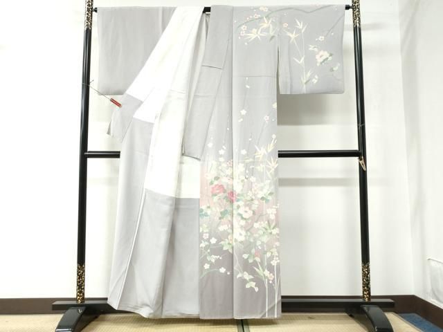 平和屋着物○訪問着 友禅 枝花文 暈し染め 正絹 逸品 CAAU3028yc  