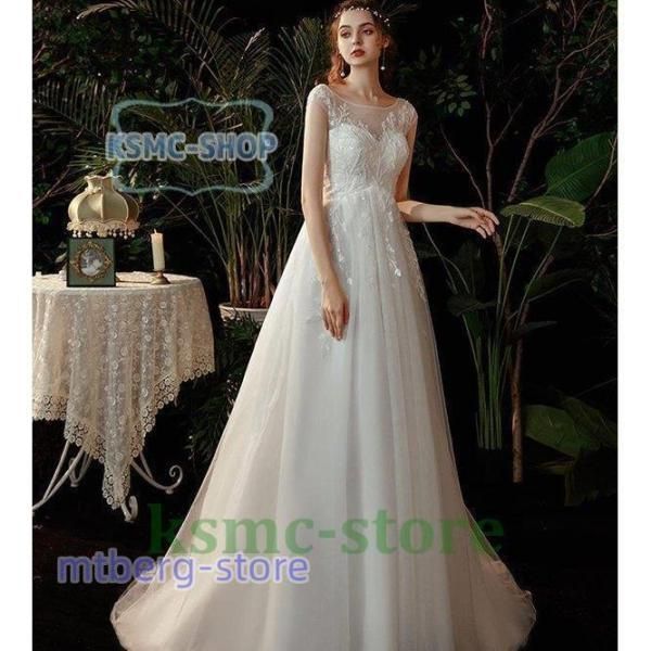 ウェディングドレス Aライン 安い ウエディングドレス 二次会 花嫁 パーティードレス 披露宴 ブライダル 結婚式 ロングドレス 白 大きいサイズ シンプルドレス