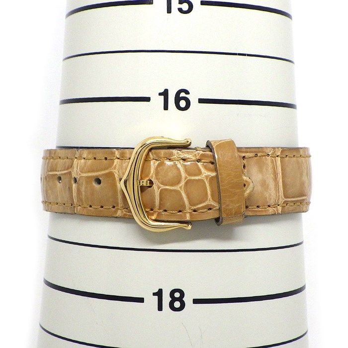カルティエ Cartier 腕時計 マストタンク SM W1003053 レクタンギュラー アイボリー文字盤 ベージュ クロコダイルレザーベルト SV925(GP) SS クオーツアナログ 【中古】 カルティエ Cartier 腕時計 マストタンク SM W1003053