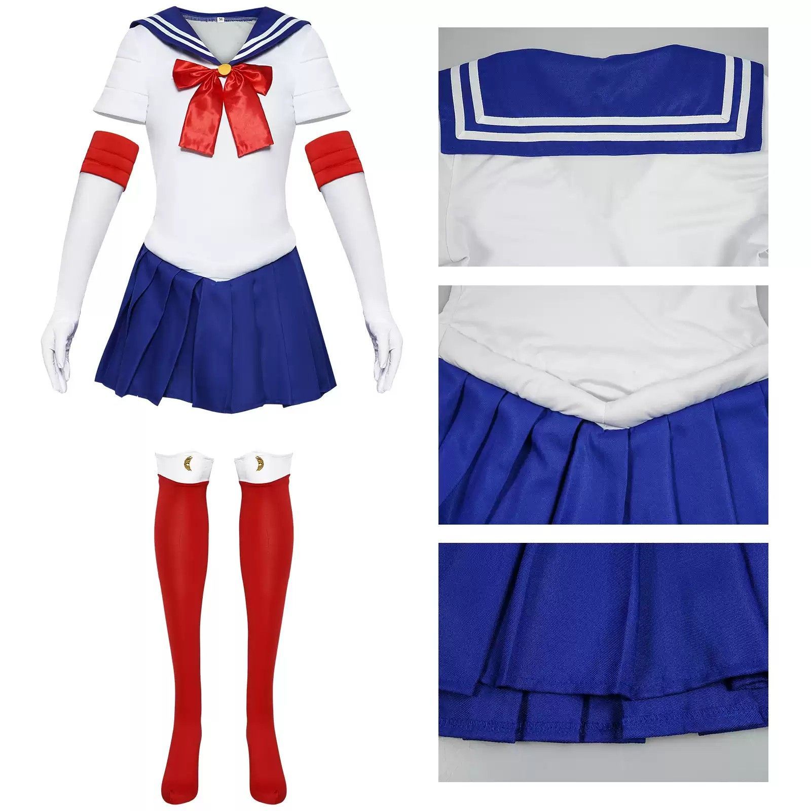 【未使用】セーラームーン セーラームーン 仮装 未使用]LJH24062白＆ピンクL-XL 超光沢 美