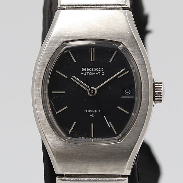 デッドストック級 稼働 セイコー 17石 2205-3040 トノー 黒文字