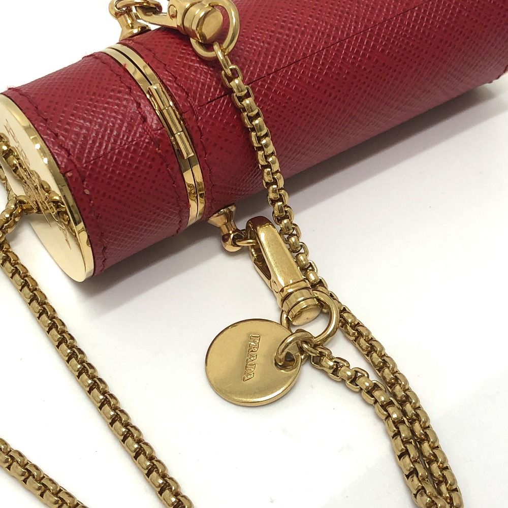 プラダ リップケース アクセサリーケース サフィアーノレザ－ レッド