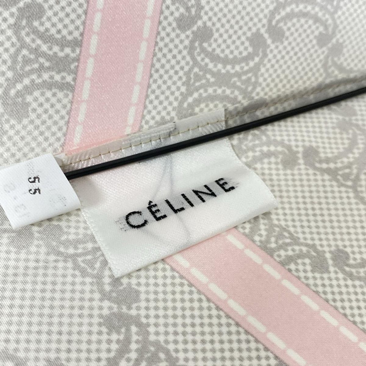 CELINE セリーヌ 折りたたみ傘 - グレー×ピンク マカダム柄