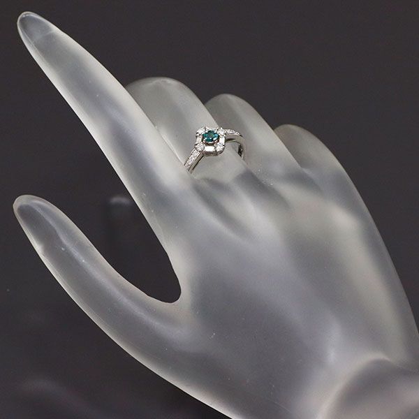 希少 Pt900 アレキサンドライト ダイヤモンド リング 0.14ct D0.28ct  
