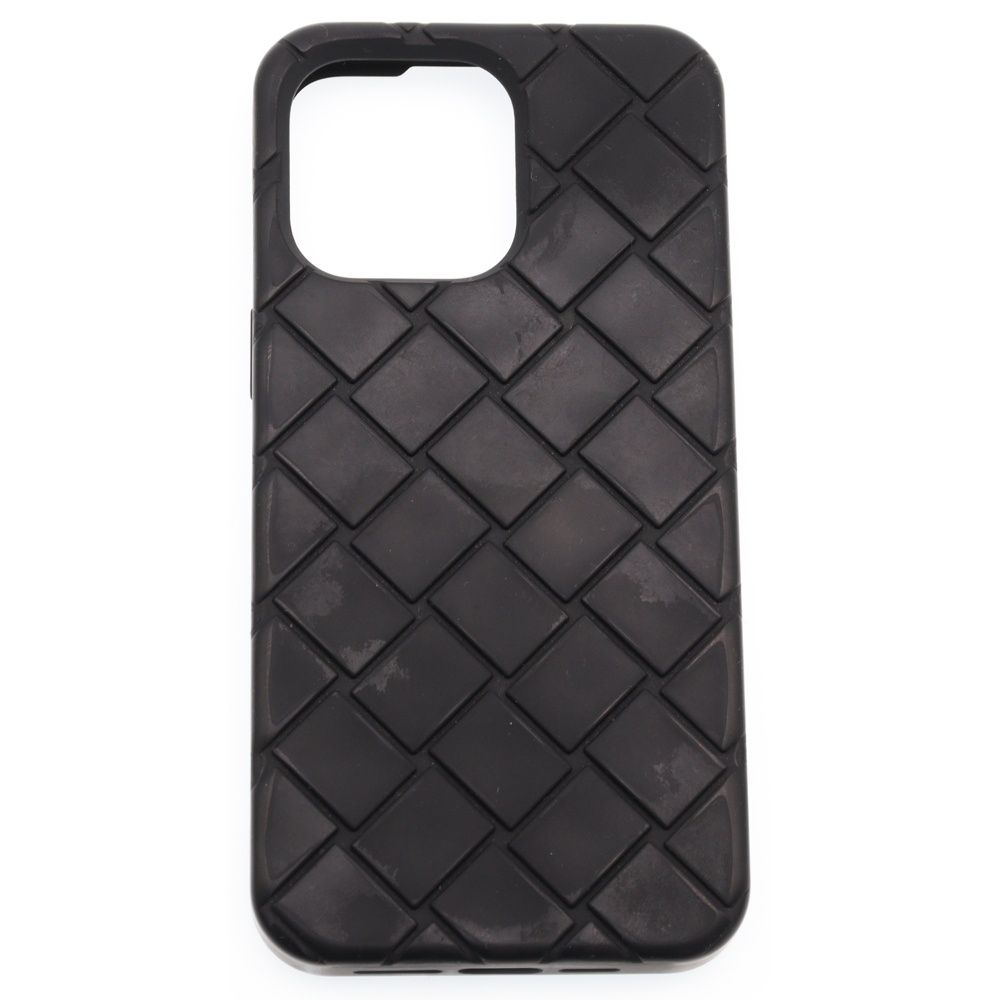BOTTEGA VENETA ボッテガヴェネタ トレチャート ラバー iPhone15 Pro Max 対応 アイフォンケース ブラック
