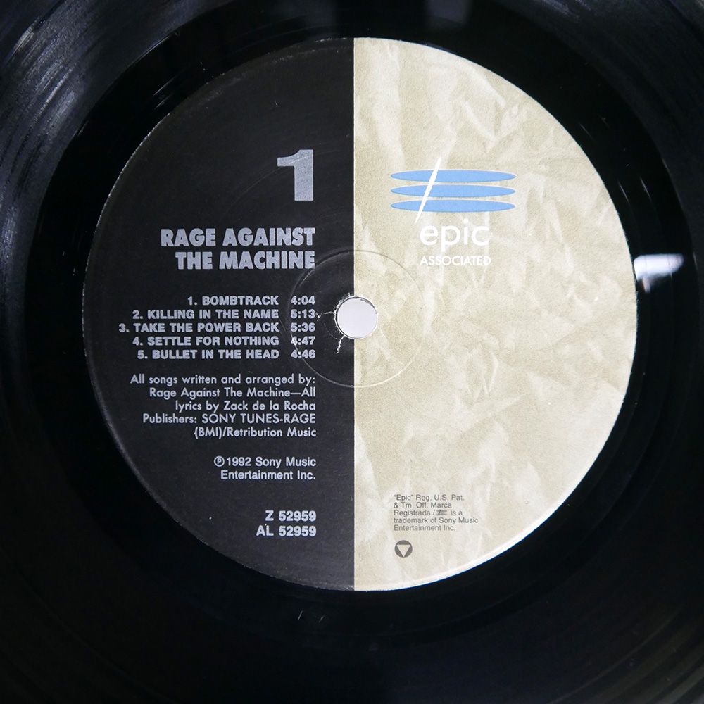 US盤 RAGE AGAINST THE MACHINE/SAME/EPIC ASSOCIATED Z52959 LP US盤