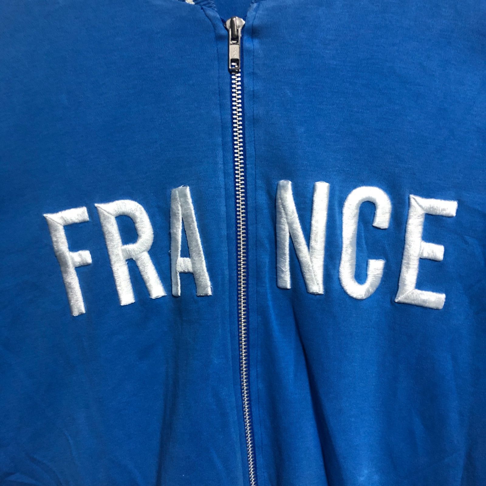 希少XLブルーFRANCE刺繍ロゴ 90s⭐️adidas トラックジャケット