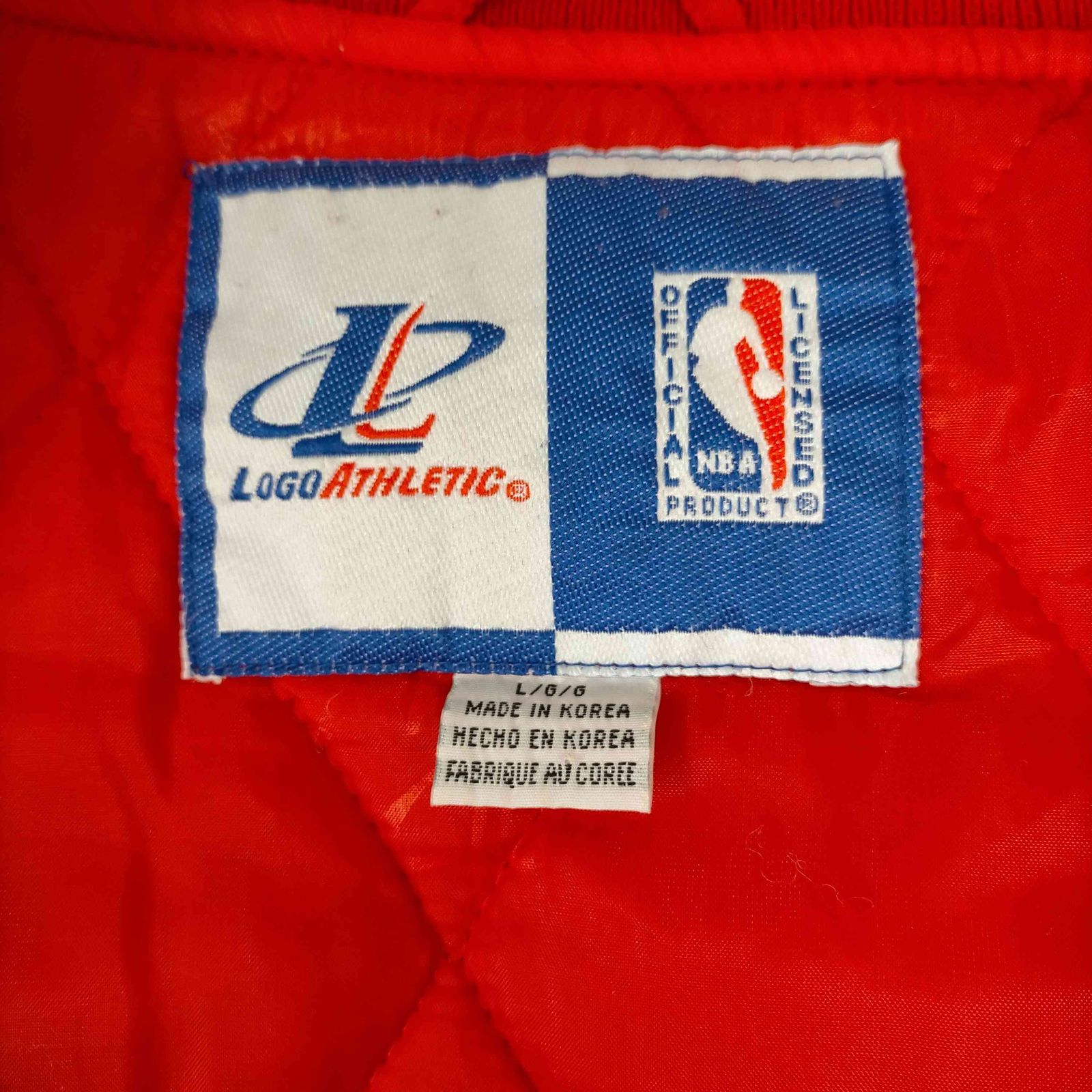 ロゴアスレチックNBAシカゴブルズナイロンジャケット中綿90s当時物刺繍ロゴ ロゴアスレチック LOGO ATHLETIC 90S-00S 韓国製 NBA Chicago