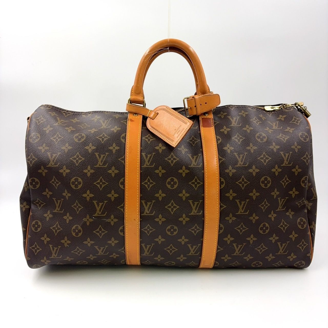 LOUIS VUITTON キーポル バンドリエール50 モノグラム モノグラム レザー×PVC ブラウン ボストンバッグ ゴールド M41416