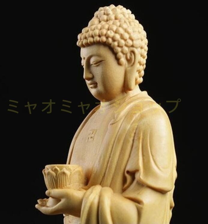 黄楊木彫刻実木如来木彫置物21 cmWPおすすめ注目1011