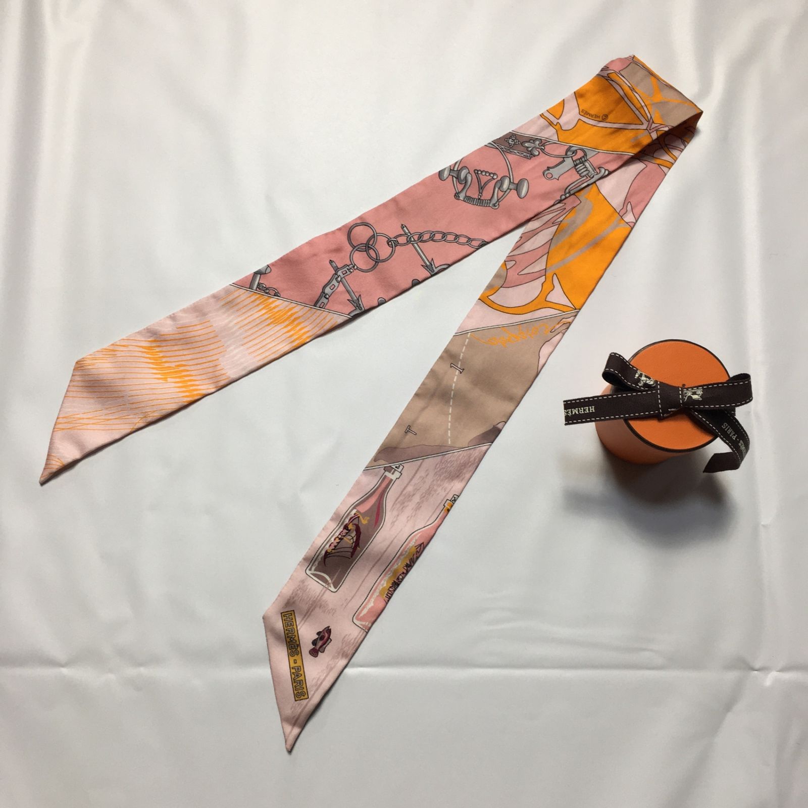 2506-285｜美品｜エルメス ツイリー スカーフ シルク