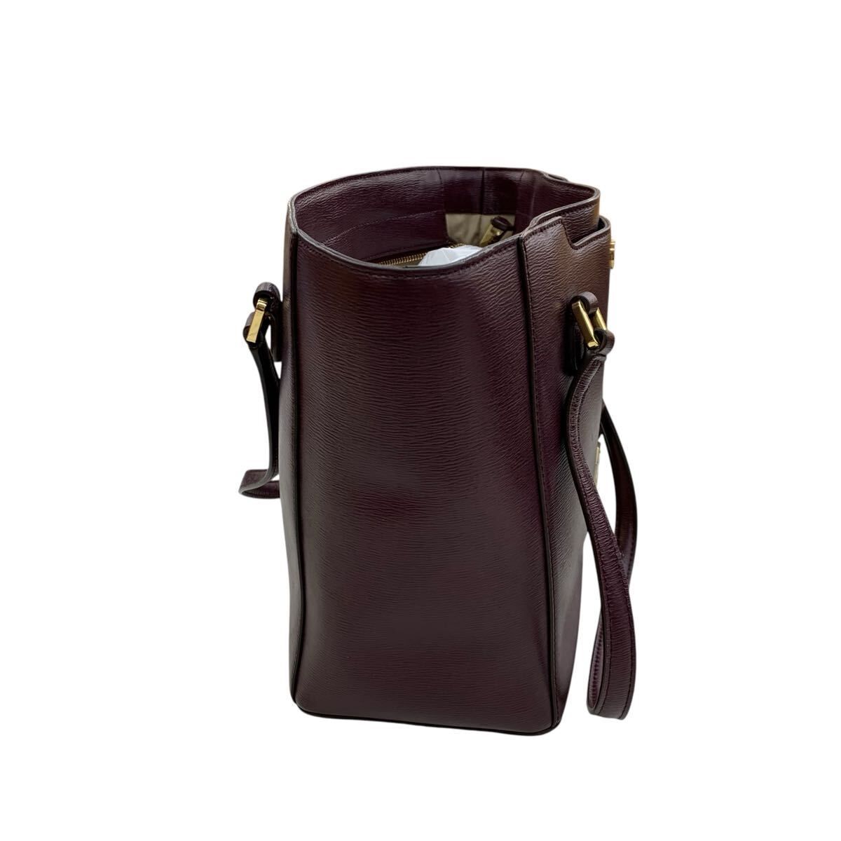 LAUREN RALPH LAUREN ラルフローレン トートバッグ ボルドー レザー