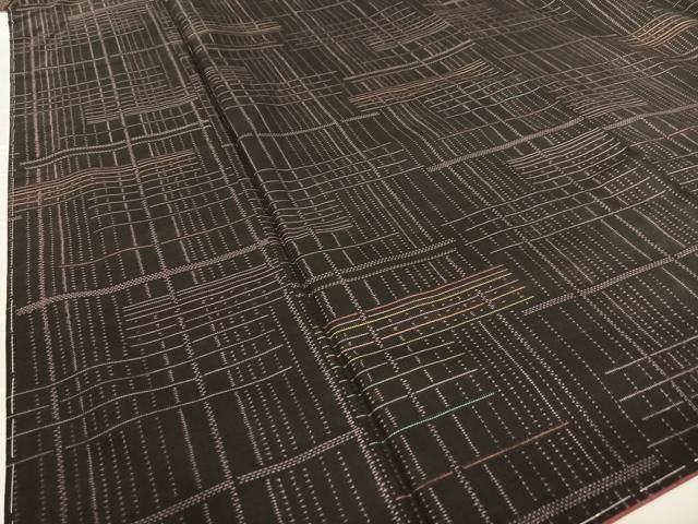 平和屋着物●本場大島紬　カタス7マルキ　格子文　やまと誂製　正絹　逸品　未使用　AAAZ7446zg 平和屋着物○本場大島紬 カタス7マルキ 格子文 やまと誂製 正絹 逸品