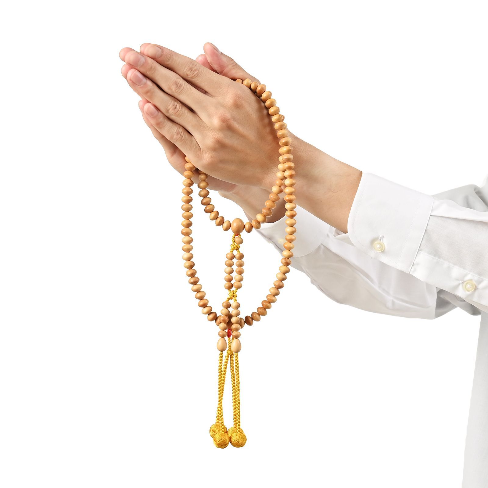 念珠 数珠 真言宗 請来型 艶消し 尺三平 共仕立 金茶色梵天 桐箱入り 黄楊 柘植