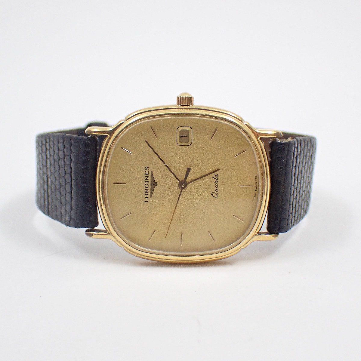 ロンジン グランドクラシック クォーツ メンズ 腕時計 ゴールドGP 社外ベルト 純正尾錠 いおき質店