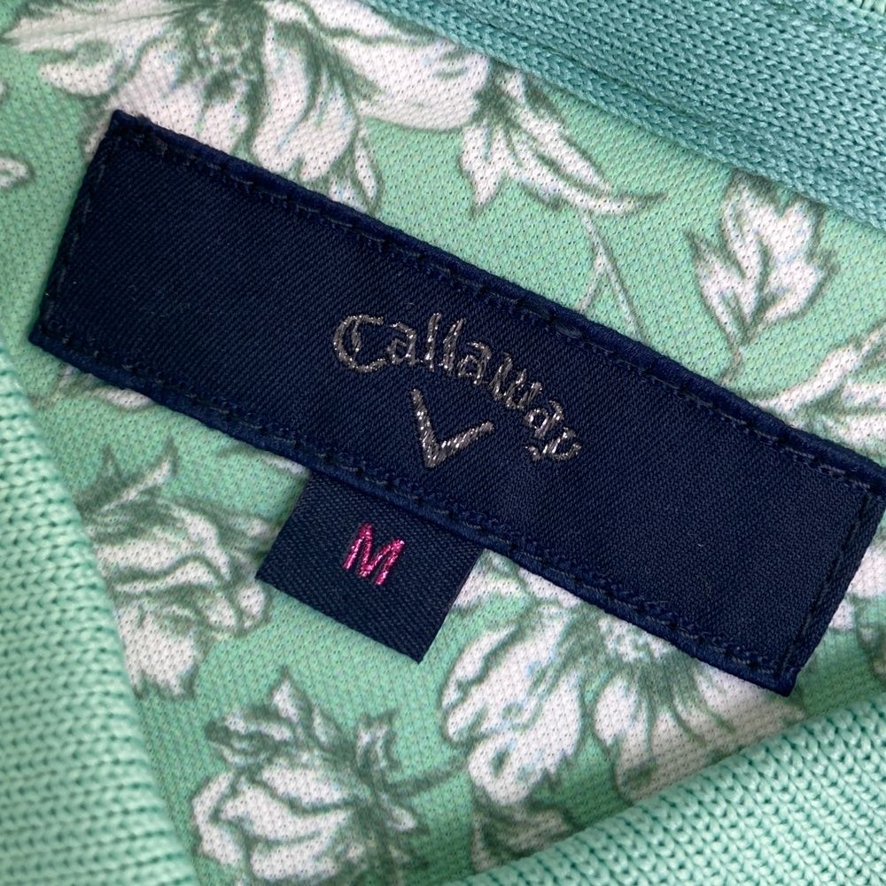 【最安値】 サイズ M CALLAWAY キャロウェイ モデル 半袖ポロシャツ 花柄 グリーン系 240101530711 ゴルフウェア レディース ストスト