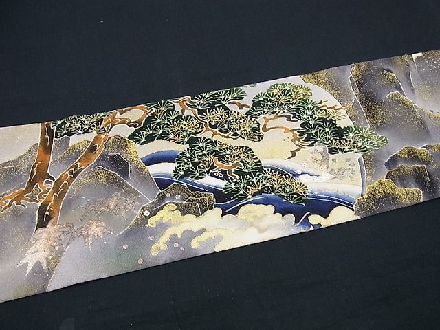 期間限定セール20％off○極上 浦野理一 九寸名古屋帯 花鳥文 金彩 鬼