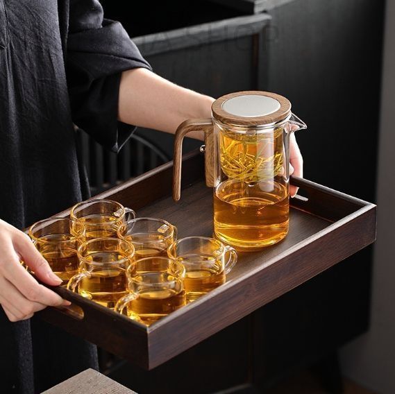 ガラスポット ティーセット ポット 手吹き 透明急須 304 ステンレス鋼