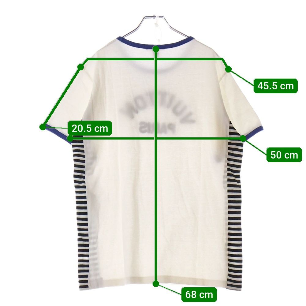LOUIS VUITTON ルイヴィトン 23AW カレッジロゴボーダートリム半袖Tシャツ 1ABCFP ホワイト レディース LOUIS VUITTON (ルイヴィトン) 23AW カレッジロゴボーダートリム