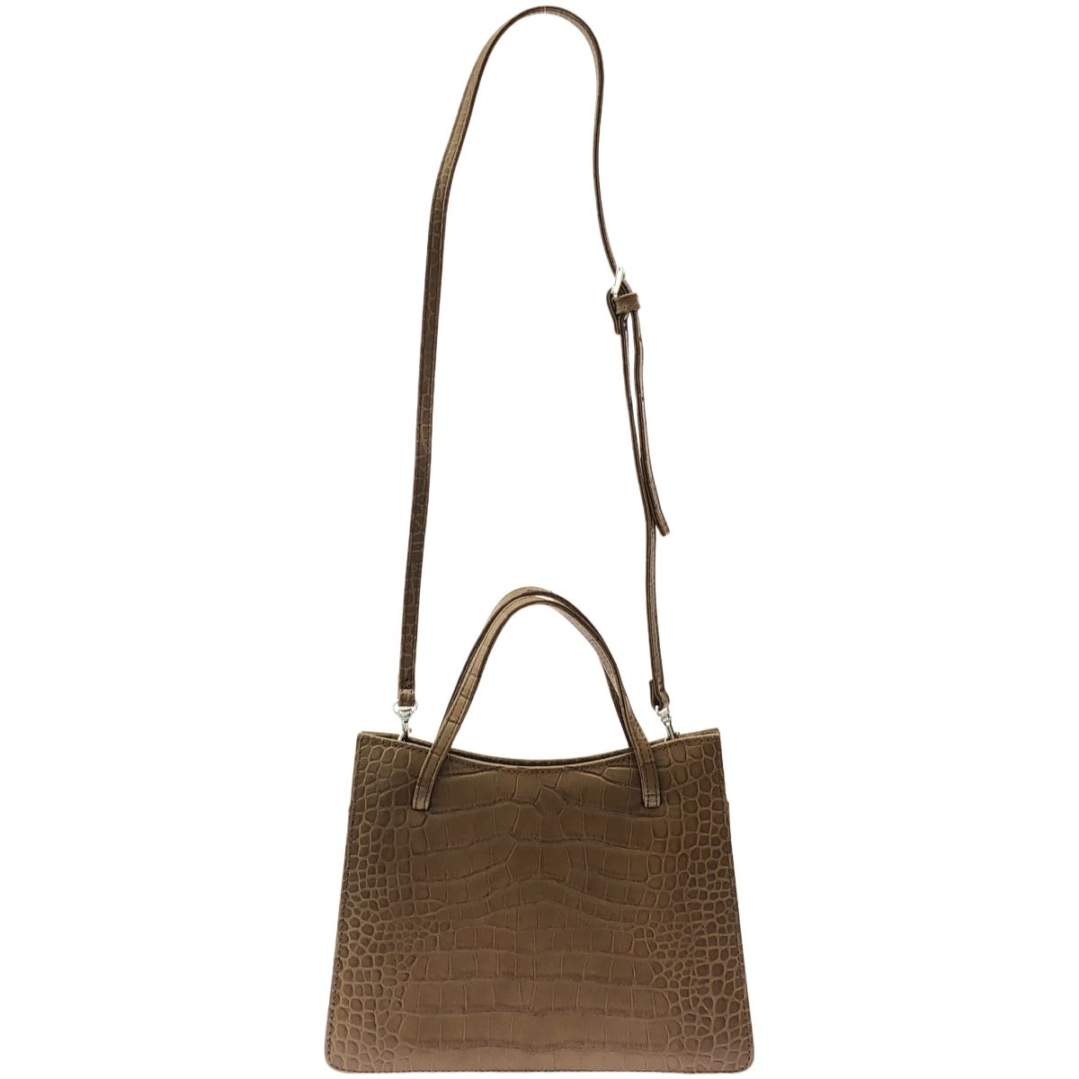 CLANE クラネ THIN HAND BAG クロコ型押し2WAYバッグ ブラウン - メルカリ