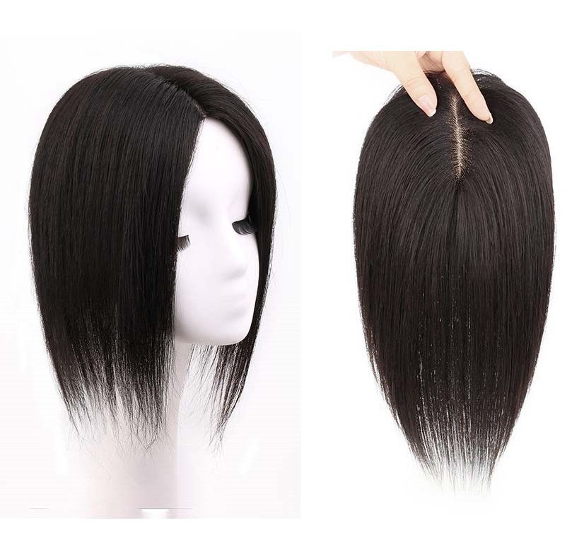 人毛100％ 部分ウィッグ ヘアピース 手植え 超軽量 蒸れにくい