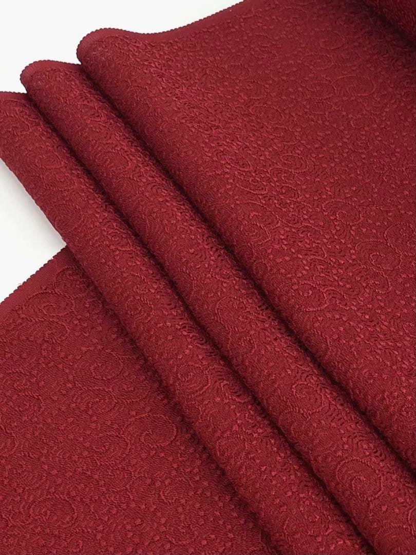 コート地 ふくれ織 紋意匠 朱・緋色 正絹 反物 - メルカリ