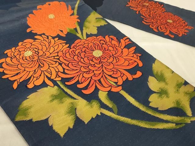 平和屋着物◎九寸名古屋帯 草花文 金糸 正絹 逸品 AABA3249ou - メルカリ