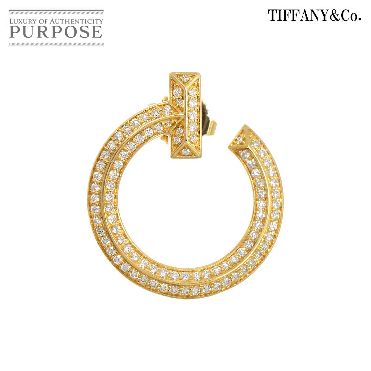 ティファニー TIFFANY&CO. Tワン オープン フープ ダイヤ 0.24ct 