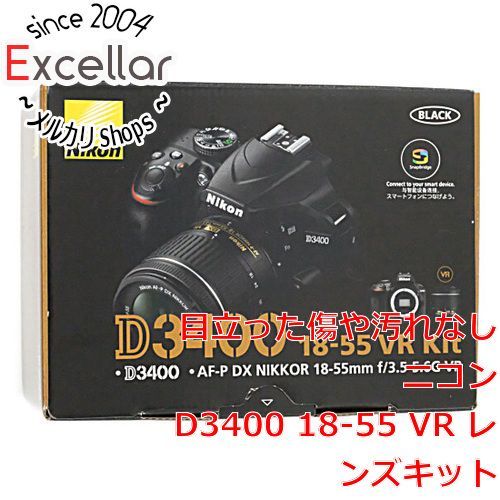 [bn:16] Nikon デジタル一眼レフカメラ D3400 AF-P 18-55 VR レンズキット ブラック 未使用 - 家電・PC